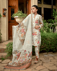 Florals & Printed By Hadar Official Stitched 3 Piece Lawn Collection-Serene - 3 PC printed