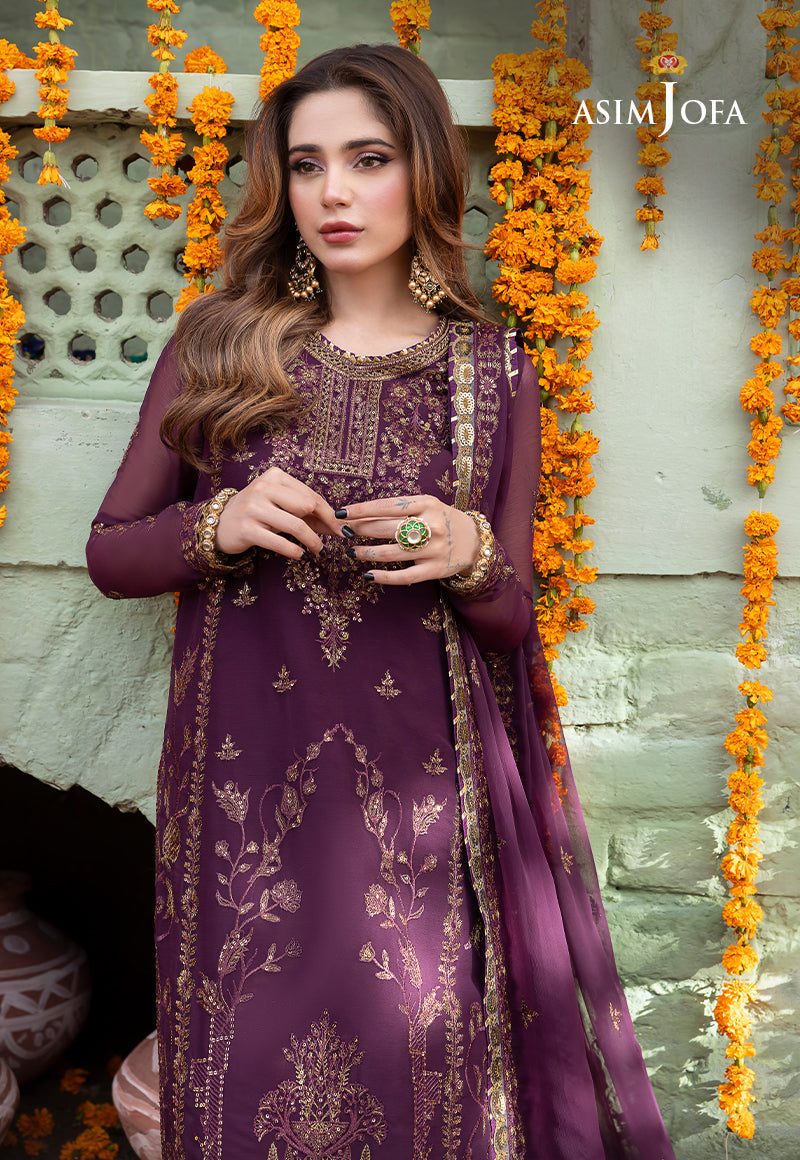 Asim Jofa Abresham '23 Ajab-22 Embroidered Chiffon 3 Pcs