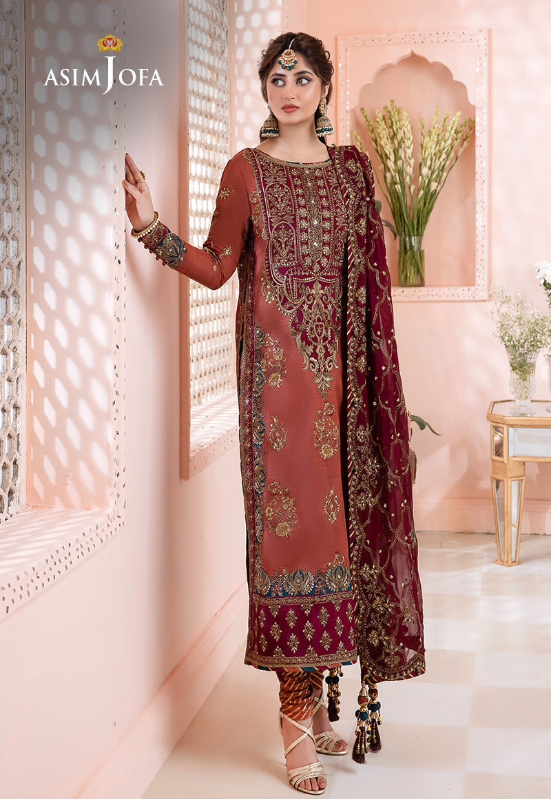 Asim Jofa Chandni '23 Ajcc-01 Designers Stitched Embroidered Raw Silk 3 Pcs