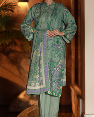 Chameli Studio-Sage Bloom Lawn Digital Print 3 Piece Unstitched Suit-WRTS-0014