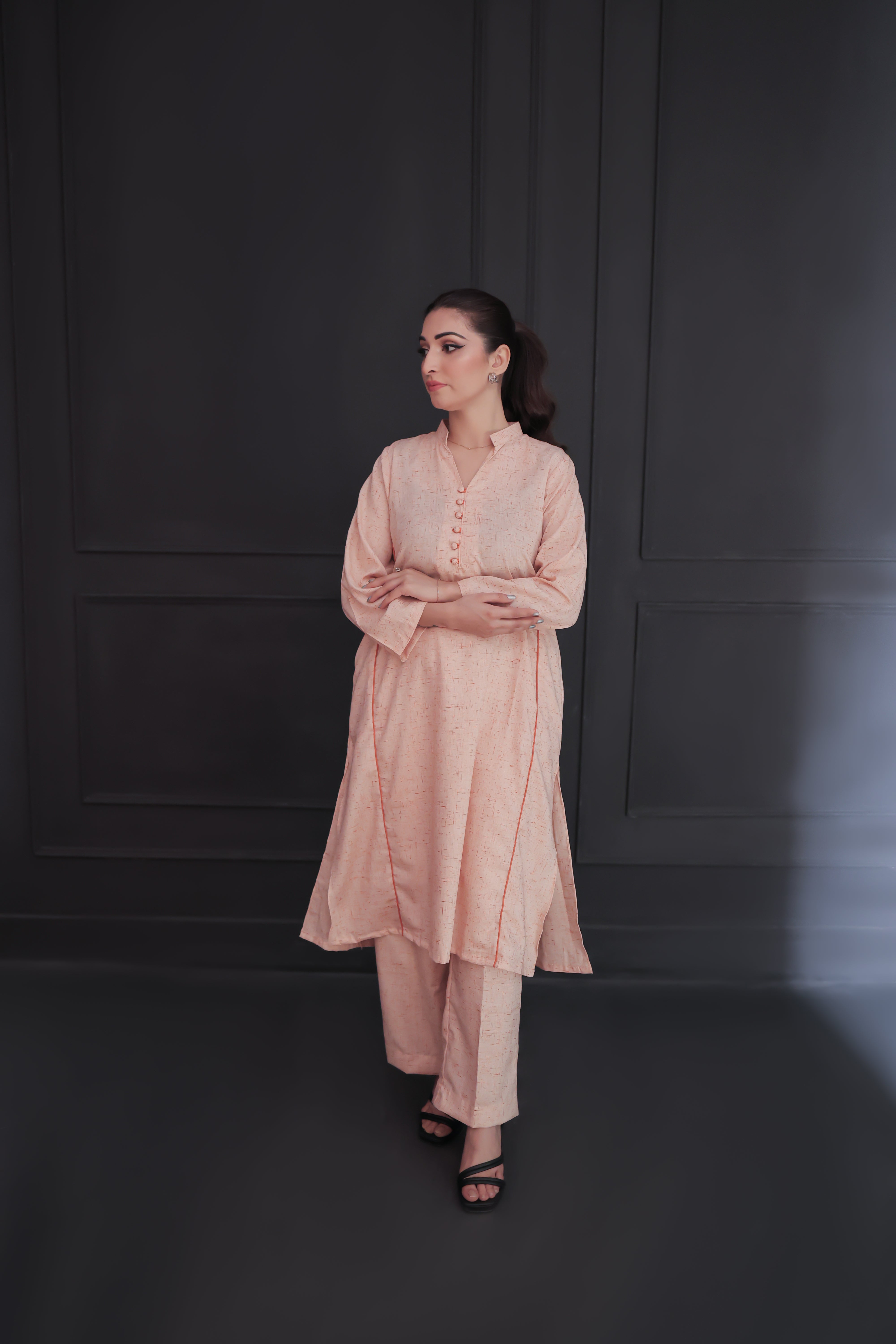 Rustic Orange Kalidaar Co Ord Set