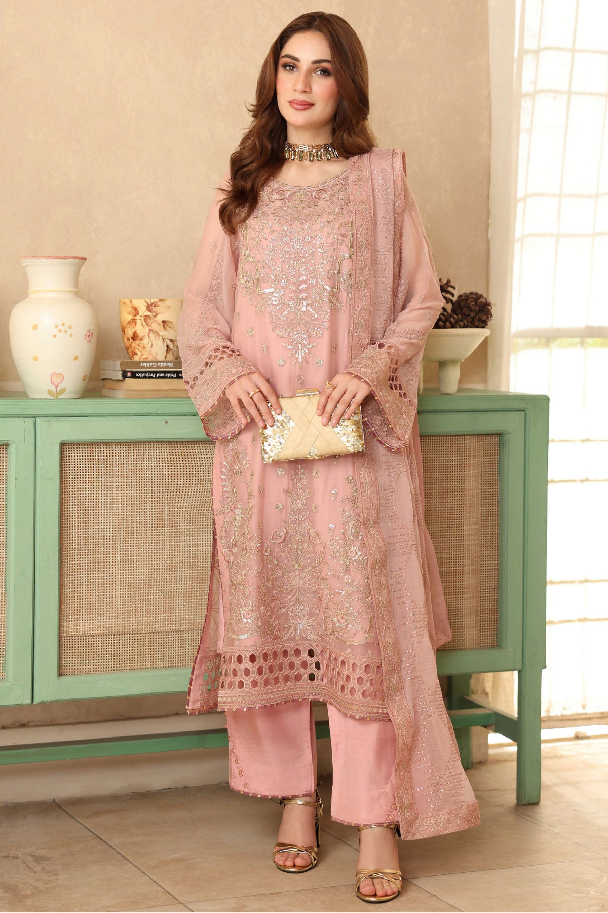 Sonehri by Ramsha Unstitched 3 Piece Chiffon Vol-02 Collection'2025-BB-201