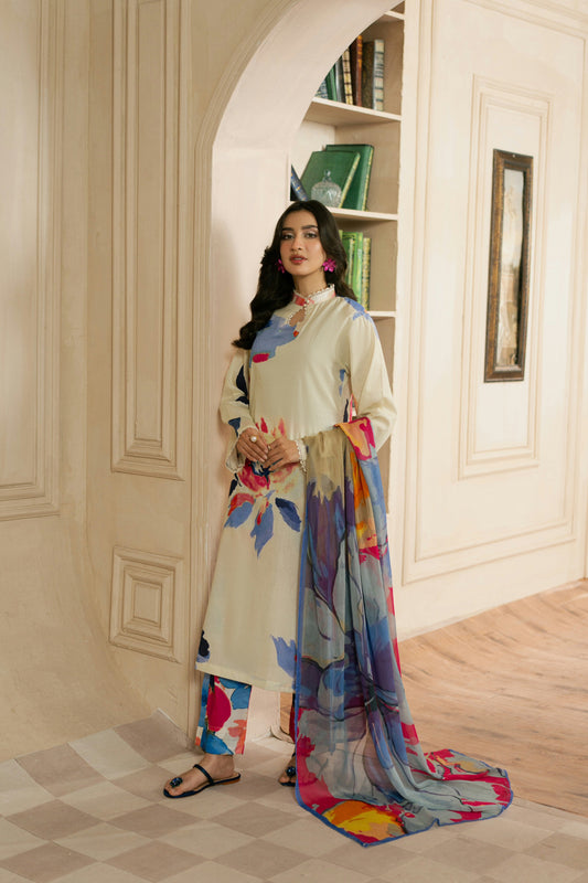 Dew Drop By Feathers Unstitched 3 Piece Lawn Collection-FIROSH-FT470