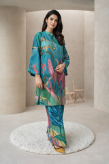 MG Casuals by Madiha Gohar Stitched Summer Collection'2026-Botanical Bloom - 2pc Printed Coord set