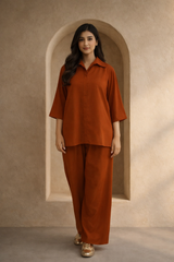 MG Casuals by Madiha Gohar Stitched Summer Collection'2026-Stone Age - Coord Set