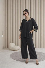 Luxe Noir by Madiha Gohar Stitched Summer Suit-Radiance Glimmer