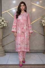 Silk Affair by Madiha Gohar Stitched Summer Suit-Blushy Rose