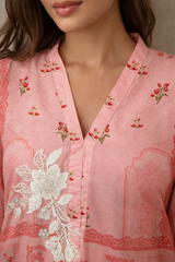 Silk Affair by Madiha Gohar Stitched Summer Suit-Blushy Rose