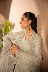Banno By Manahils Stitched 3 Piece Formals-198 -OFF WHITE