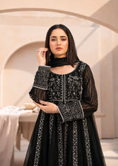 Banno By Manahils Stitched 3 Piece Formals-L-025-BLACK