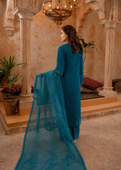 Shehr R Husn By Manahils Stitched 3 Piece-181-Bondi Blue