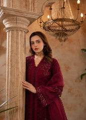 Shehr R Husn By Manahils Stitched 3 Piece-181-MAROON
