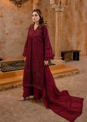 Shehr R Husn By Manahils Stitched 3 Piece-181-MAROON
