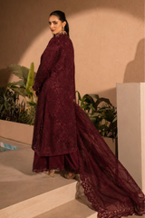 Banno By Manahils Stitched 3 Piece Formals-198 -MAROON