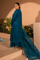 Banno By Manahils Stitched 3 Piece Formals-198-BONDI BLUE