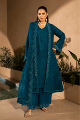 Banno By Manahils Stitched 3 Piece Formals-198-BONDI BLUE