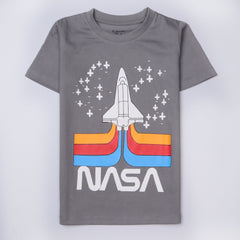 Kjunction Boys Half Sleeves-Printed T-Shirt (Nasa)