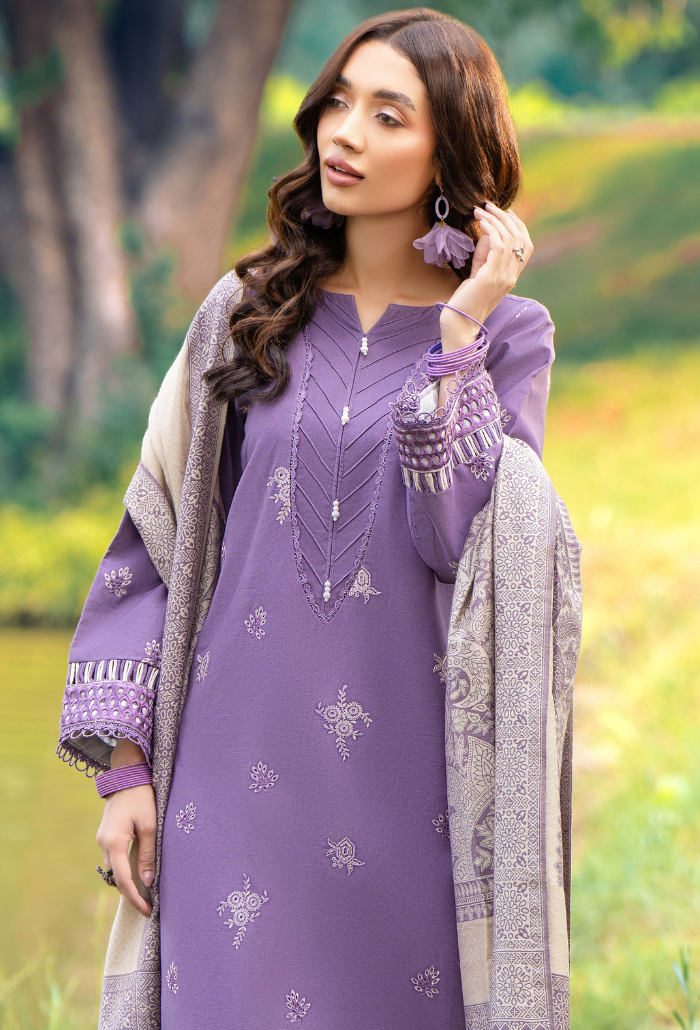 Onora By Humdum Unstitched 3 Piece Emb Khaddar Winter Collection'2024