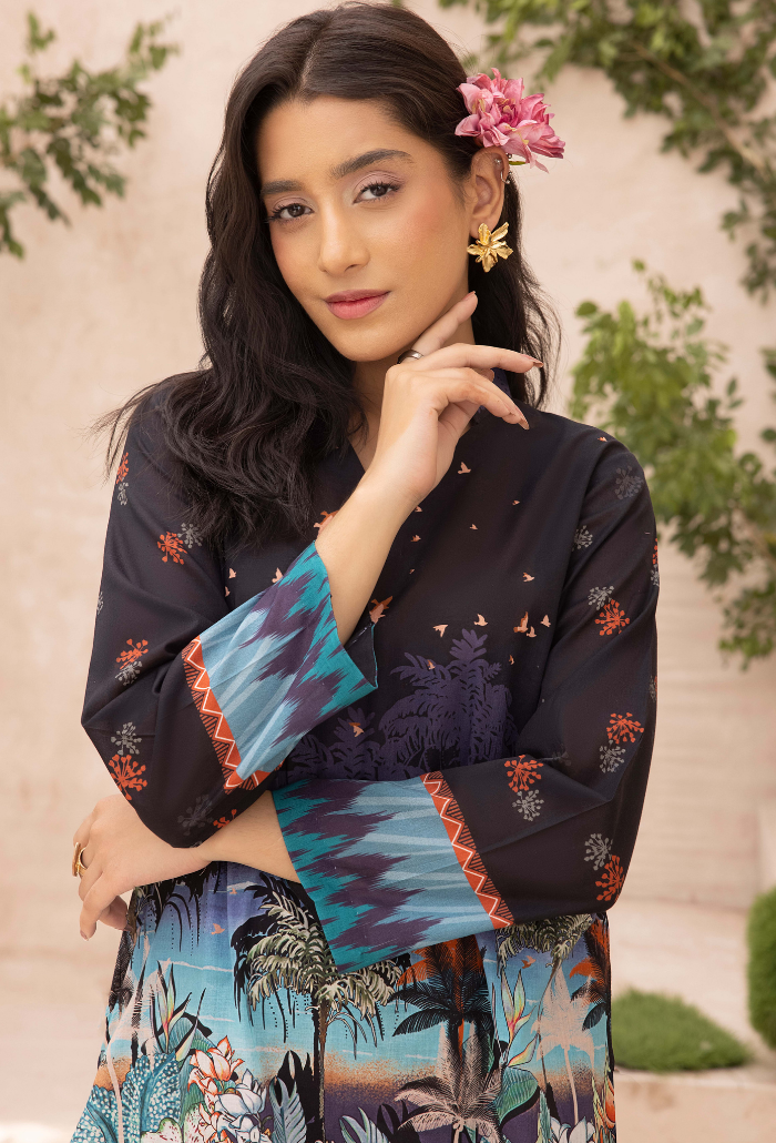 A La Mode By Humdum Unstitched 2 Piece Printed Lawn Vol-02 Collection'2024-D-01