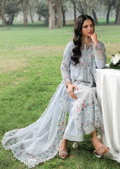 Tales Of Petals By Sardinia Unstitched 3 Piece Luxury Summer Suit-MORNING SKY