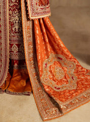 Anayra Amal - Dilkash - Red Long Shirt With Farshi Gharara Bridal