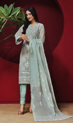 Shamooz Stitched 3 Piece Formals Collection'2025-Light Green SEM-0747