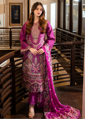 Meerak Stitched 3 Piece Emb Lawn Suit-AVENOR