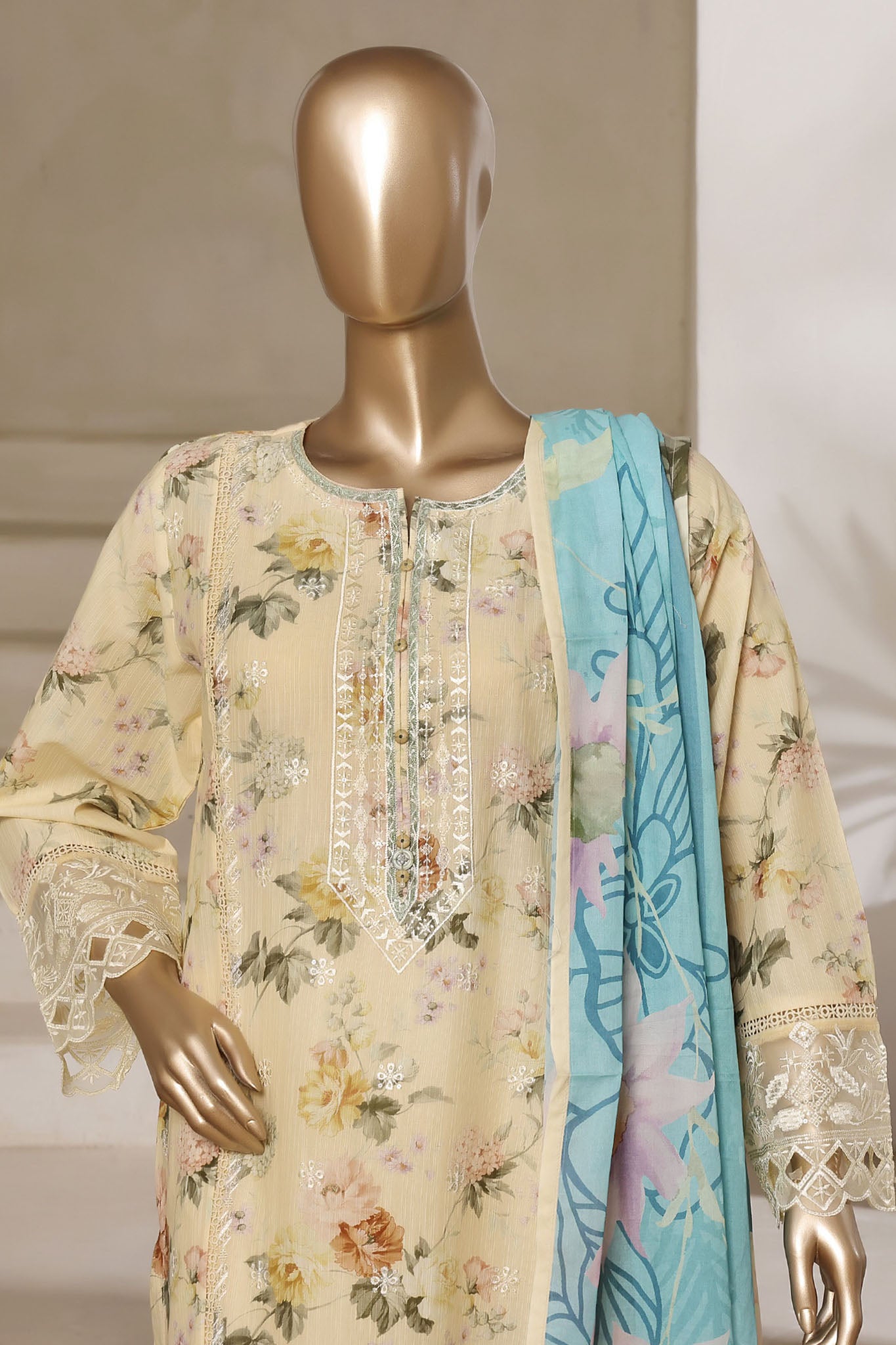 Signature By Sada Bahar Stitched 3 Piece Festive Emb Lawn Vol-02 Collection'2025-ED-211-LEMON