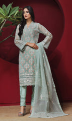 Shamooz Stitched 3 Piece Formals Collection'2025-Light Green SEM-0747