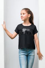 Sprinkles Stitched 1 Piece Summer Shirts Kids Collection'2025-Black Girls Sequence Top