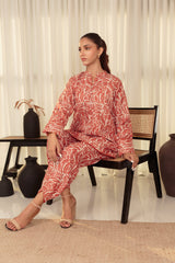 Zaman By MNM Stitched 2 Piece Cotton Lawn Collection-Crimson frost