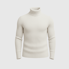 Mercato White Ribbed High Neck