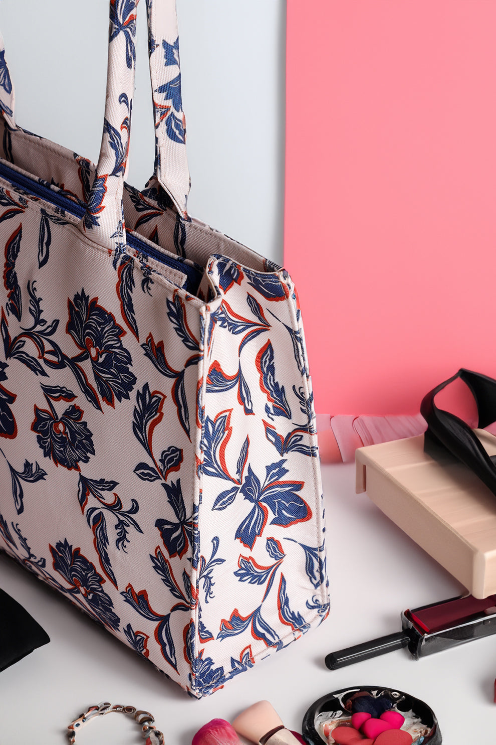 Fineur Canvas Tote Bags Blue Leaf