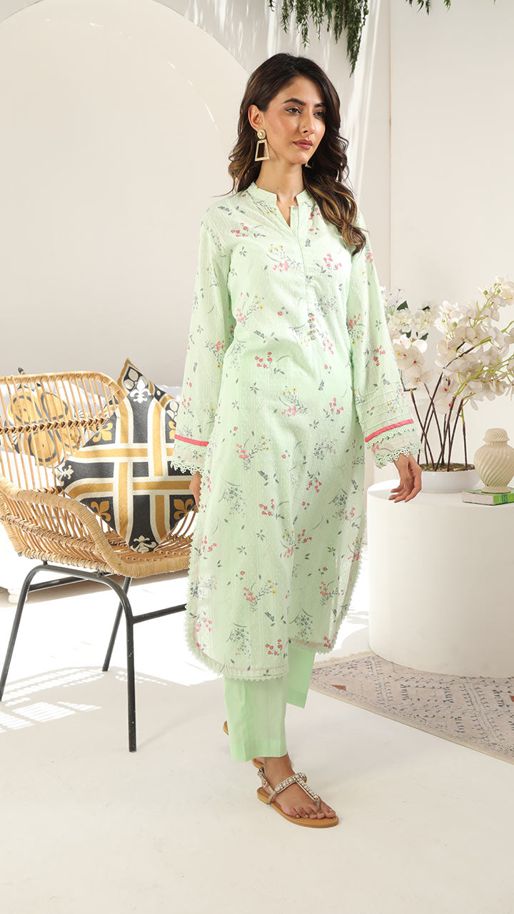 Summer Vibes Basics By Najia Zia Stitched 2 Piece Printed Lawn Collection-EVERGREEN