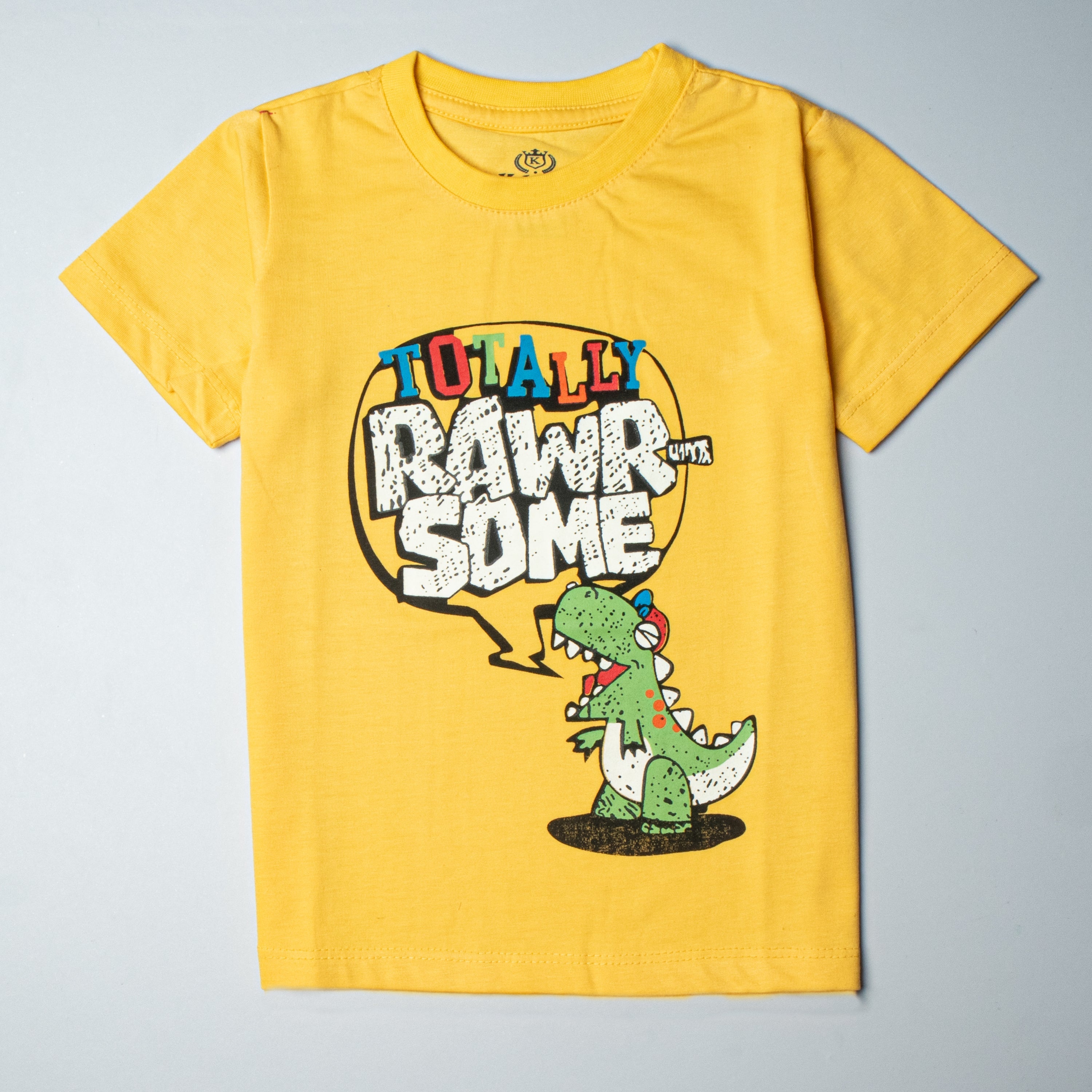 Kjunction Boys Half Sleeves-Printed T-Shirt (Rawr)