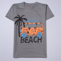 Kjunction Boys Half Sleeves-Printed T-Shirt (Beach)