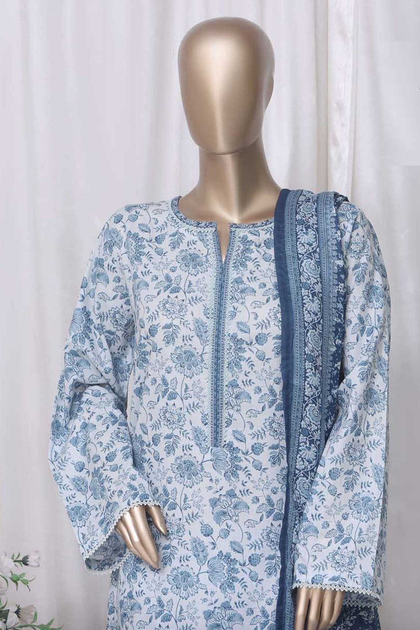 Bin Saeed Stitched 3 Piece Printed Cotton Vol-01 Collection'2025-WC-2365-Ferozi