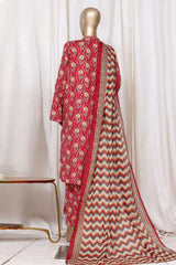 Bin Saeed Stitched 3 Piece Printed Cotton Vol-01 Collection'2025-WC-2366-Maroon