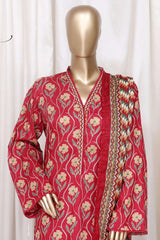 Bin Saeed Stitched 3 Piece Printed Cotton Vol-01 Collection'2025-WC-2366-Maroon