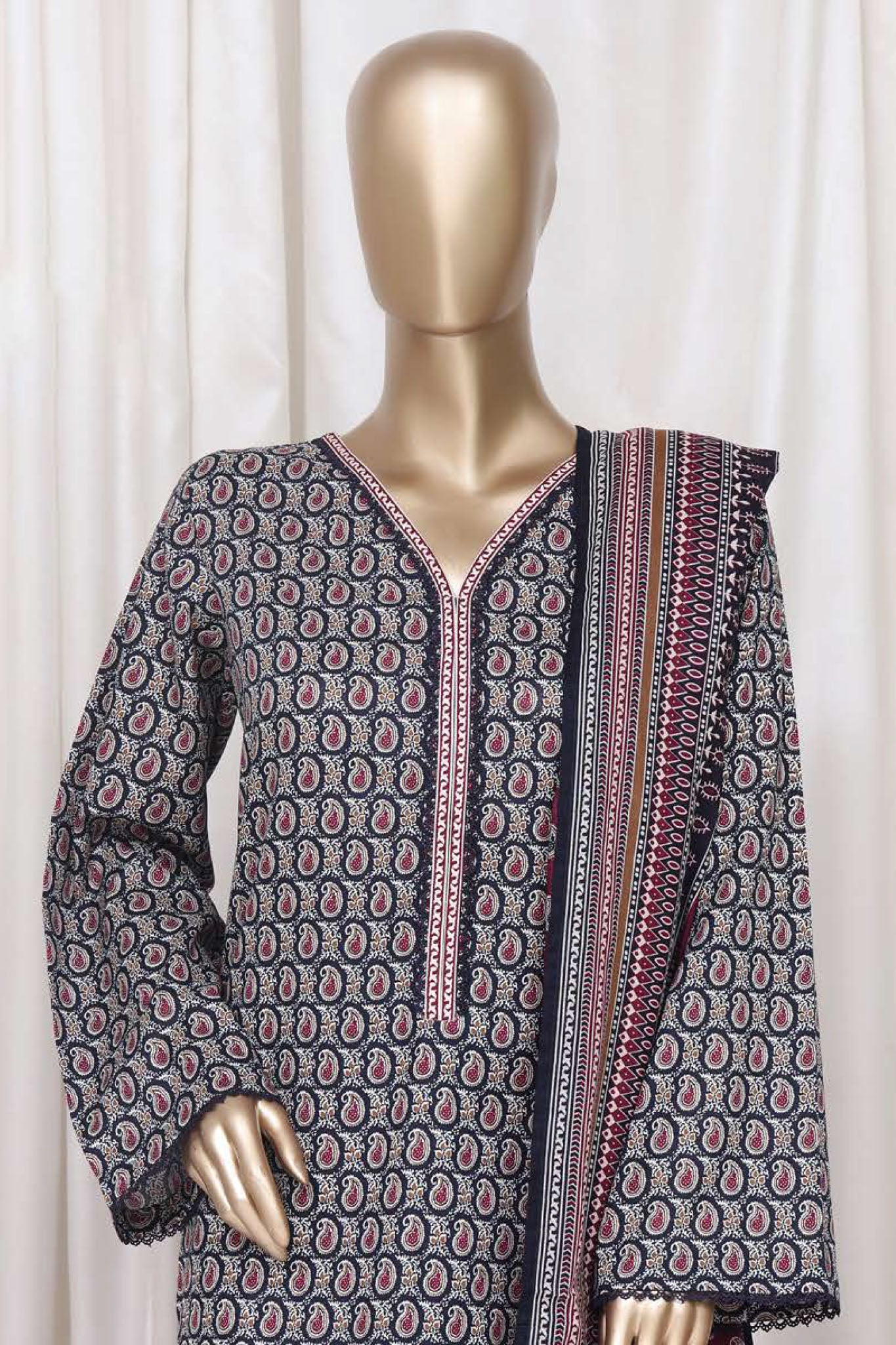 Bin Saeed Stitched 3 Piece Printed Cotton Vol-01 Collection'2025-WC-2367-Blue