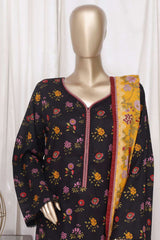 Bin Saeed Stitched 3 Piece Printed Cotton Vol-01 Collection'2025-WC-2369-Black