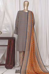 Bin Saeed Stitched 3 Piece Printed Cotton Vol-01 Collection'2025-WC-2370-Navy Blue