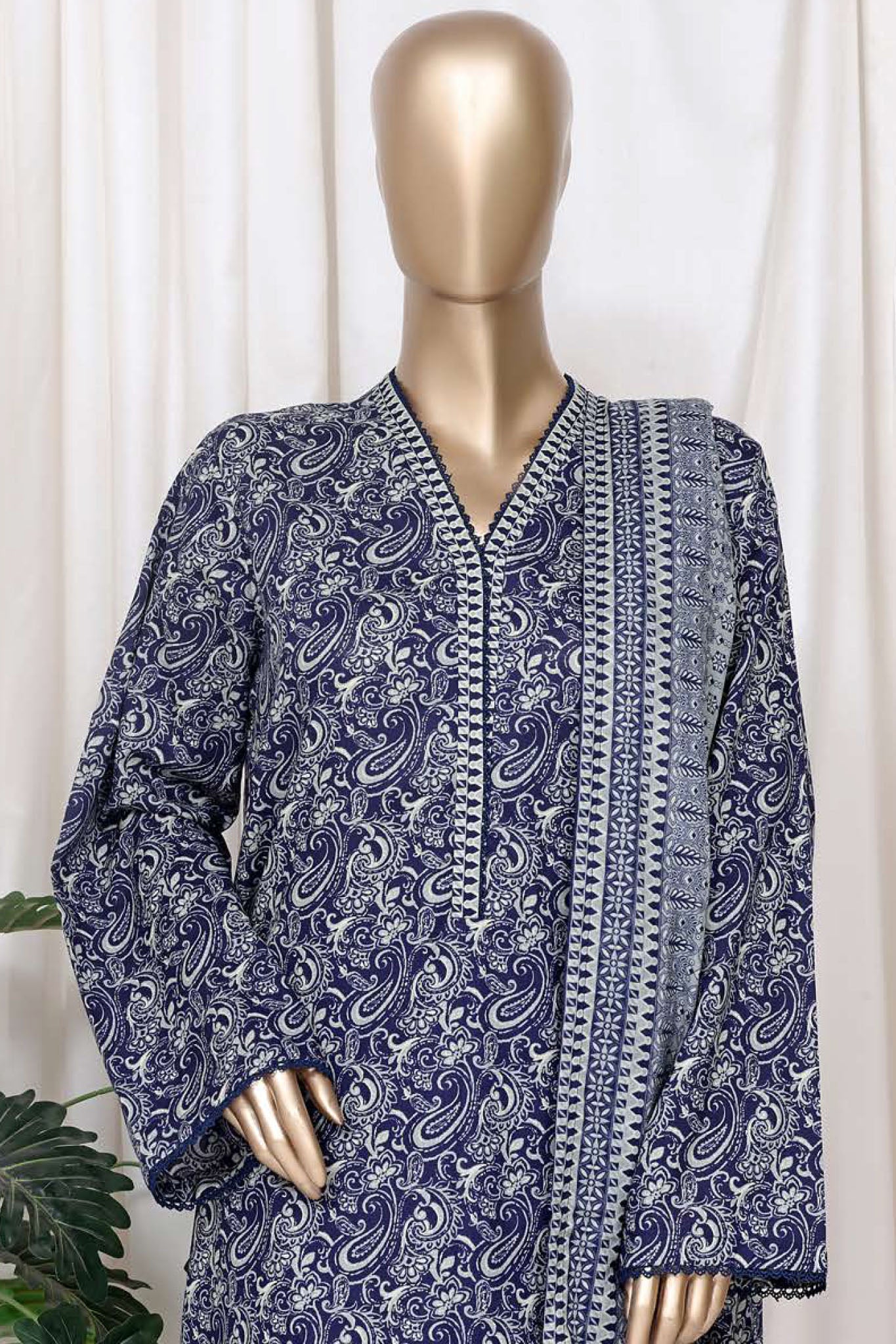 Bin Saeed Stitched 3 Piece Printed Cotton Vol-01 Collection'2025-WC-2373-Blue