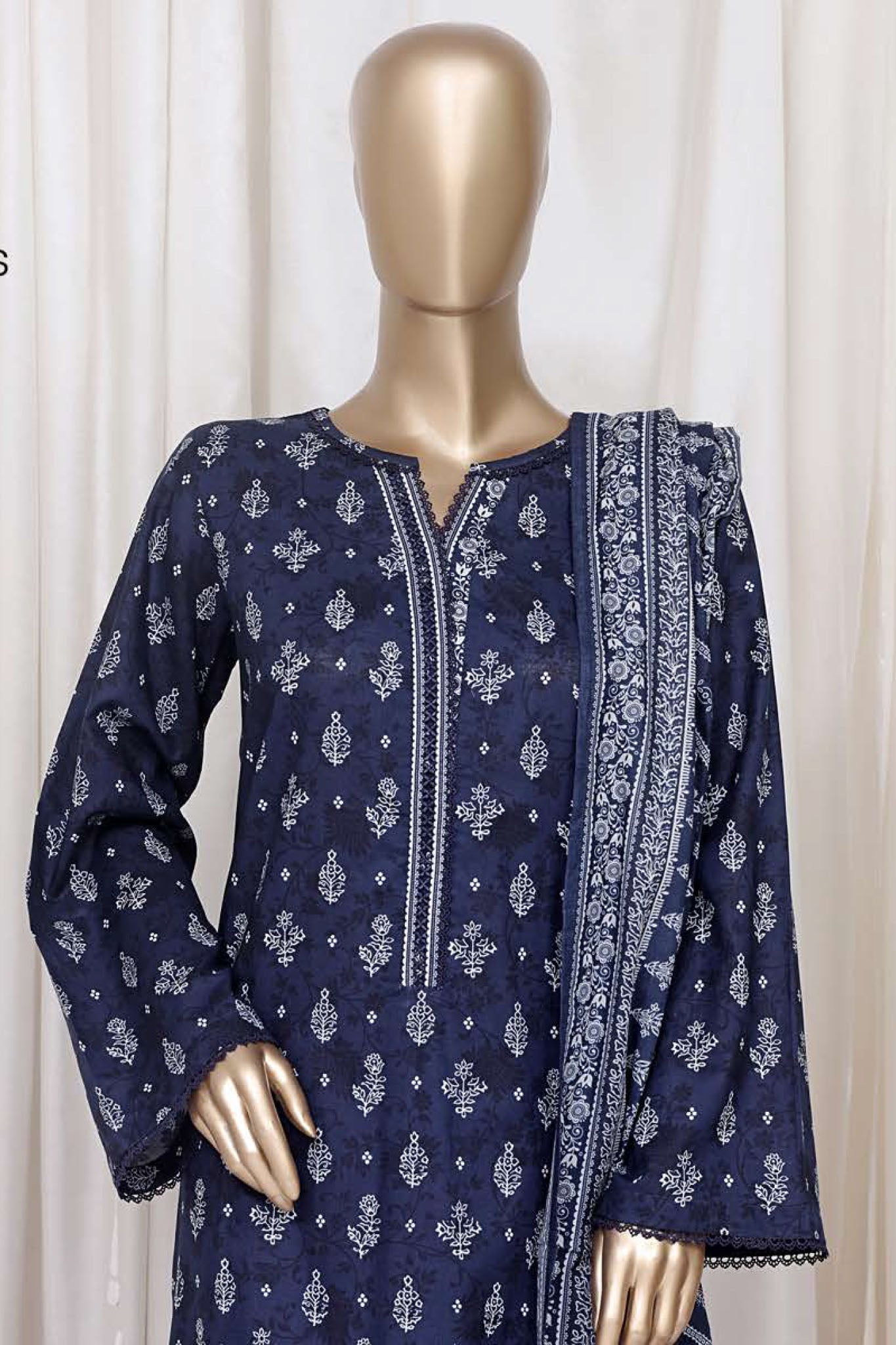 Bin Saeed Stitched 3 Piece Printed Cotton Vol-01 Collection'2025-WC-2374-Blue
