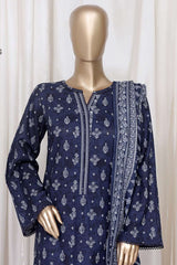 Bin Saeed Stitched 3 Piece Printed Cotton Vol-01 Collection'2025-WC-2374-Blue