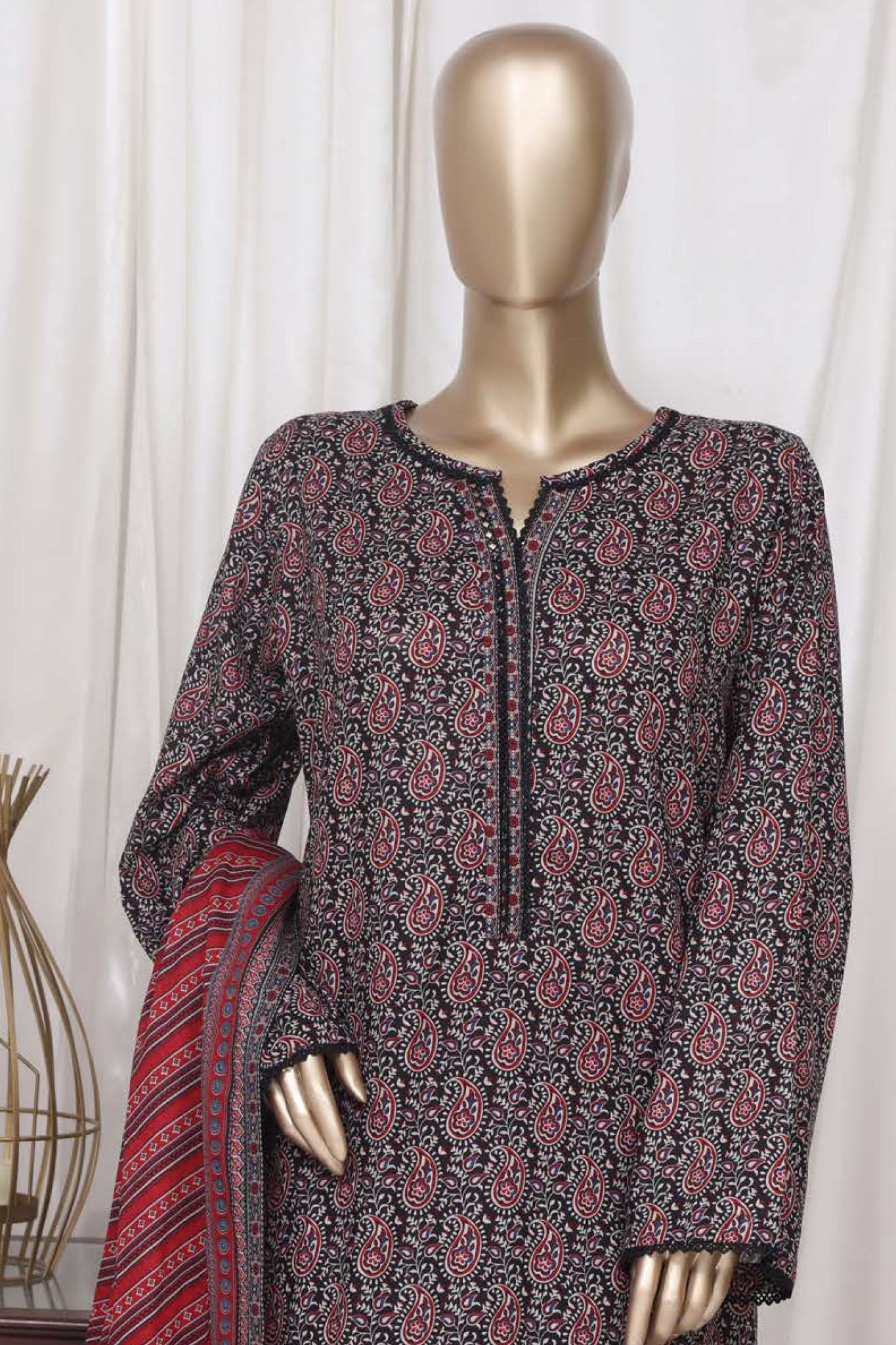 Bin Saeed Stitched 3 Piece Printed Cotton Vol-01 Collection'2025-WC-2375-Black