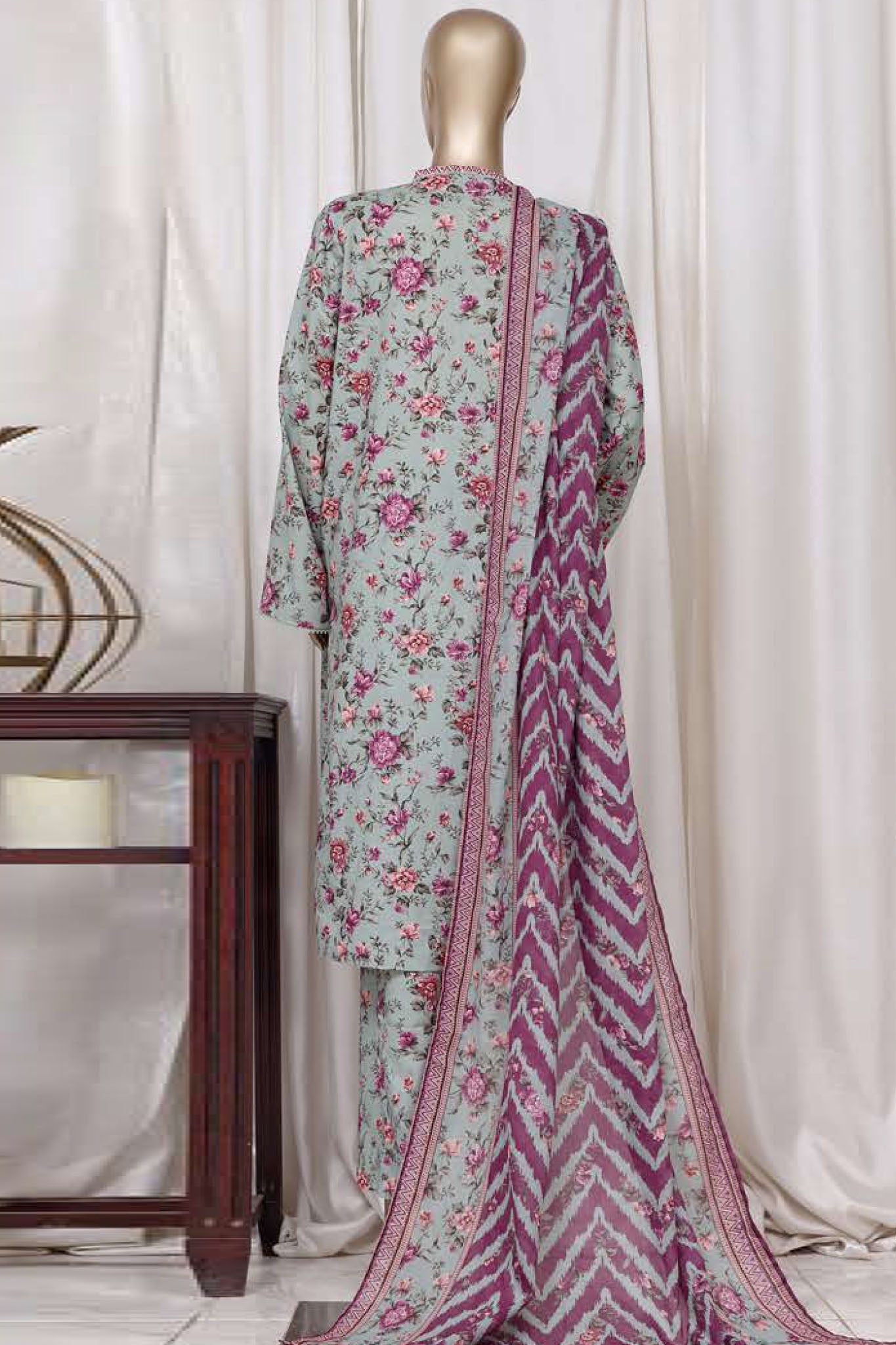 Bin Saeed Stitched 3 Piece Printed Cotton Vol-01 Collection'2025-WC-2376-Mint