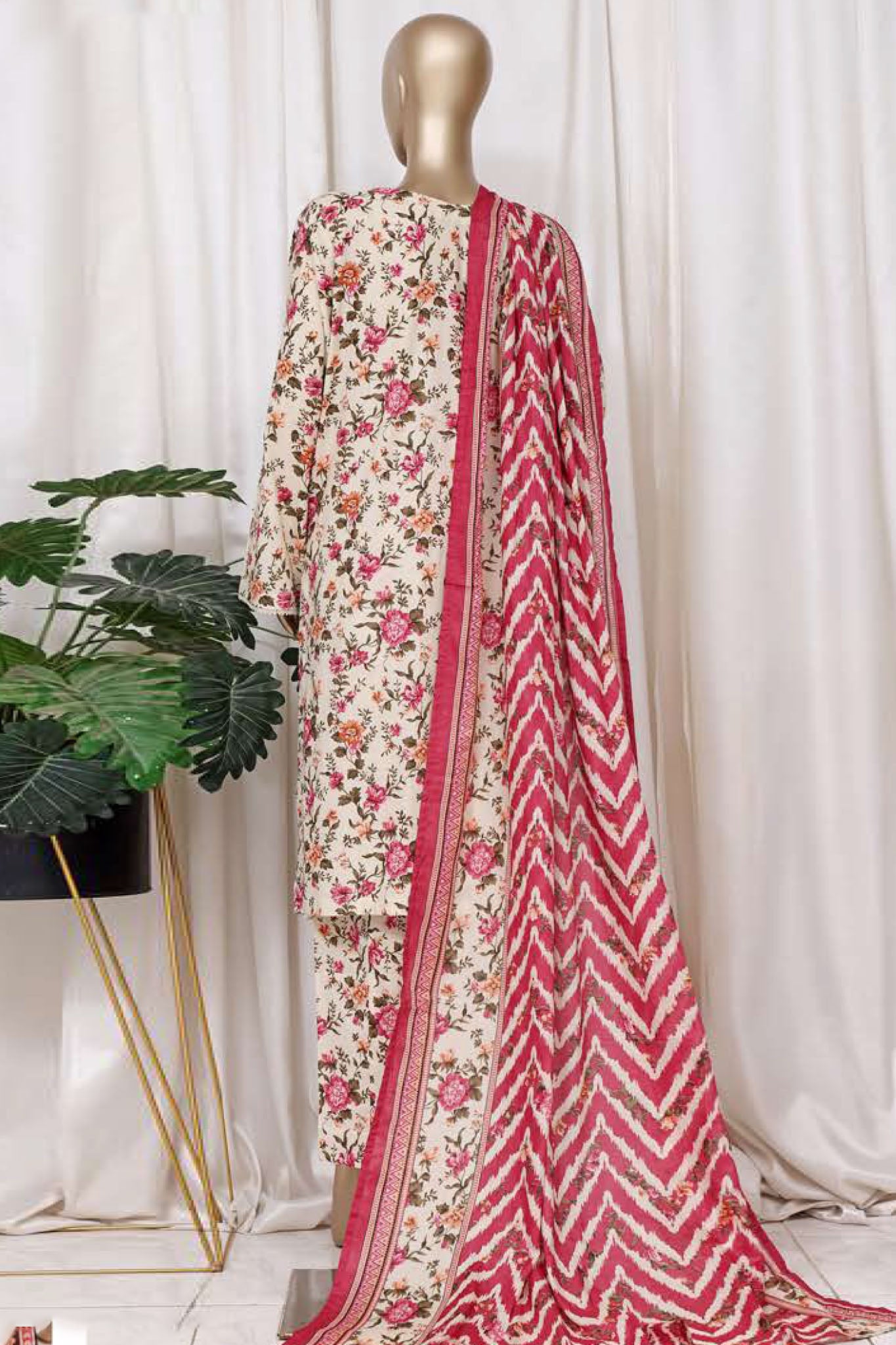 Bin Saeed Stitched 3 Piece Printed Cotton Vol-01 Collection'2025-WC-2377-Skin