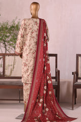 Bin Saeed Stitched 3 Piece Printed Khaddar Vol-03 Suit-WK-2383-Skin