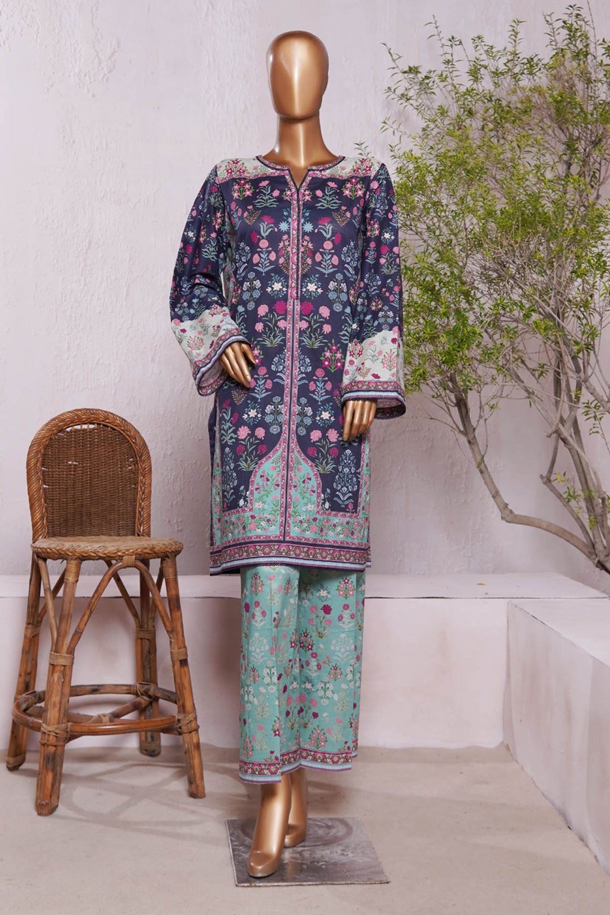 Bin Saeed Stitched 2 Piece Exc Co Ords Cotton Vol-02 Collection'2025-WC-2386-Blue